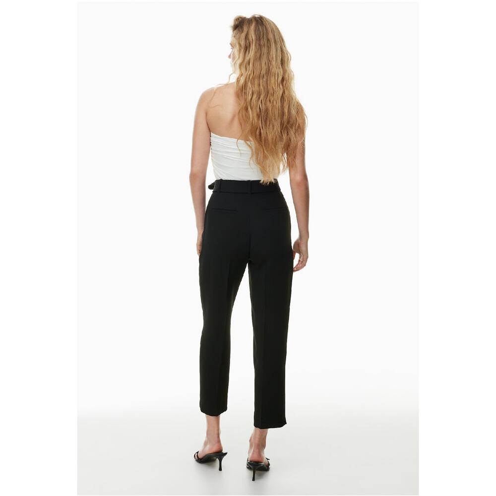 Wilfred by Aritzia Tie-Front Pant Women's Black High Rise Straight Leg Size 6 - Picture 5 of 14